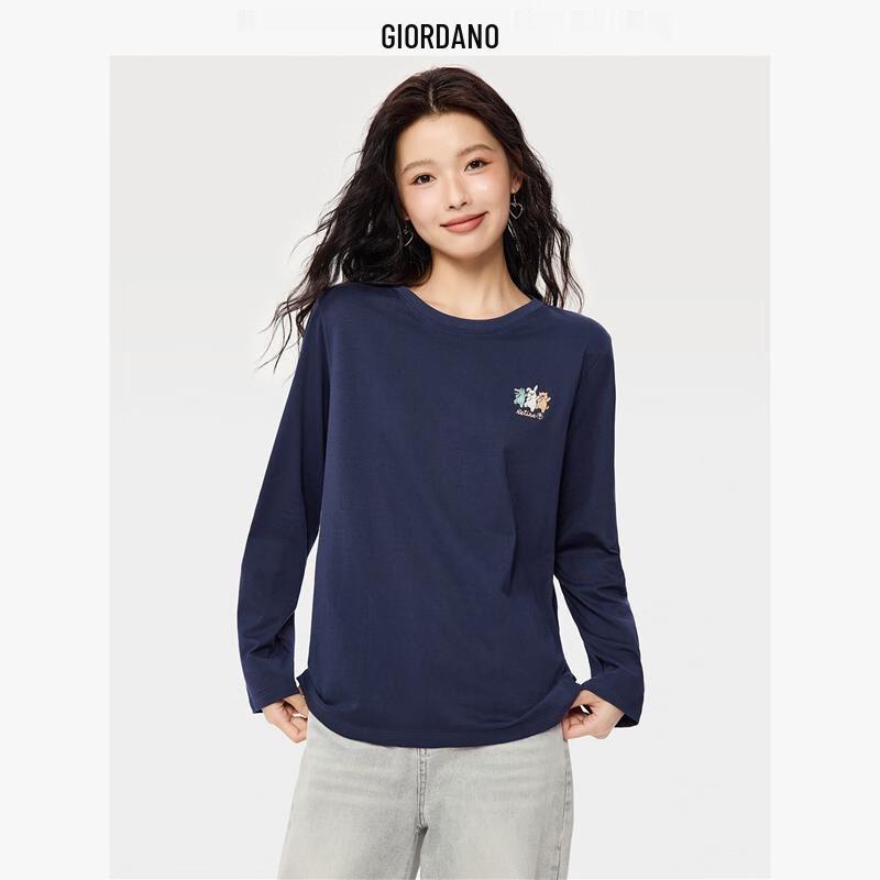 Giordano Women s Animal Embroidered Long Sleeve T-Shirt XL