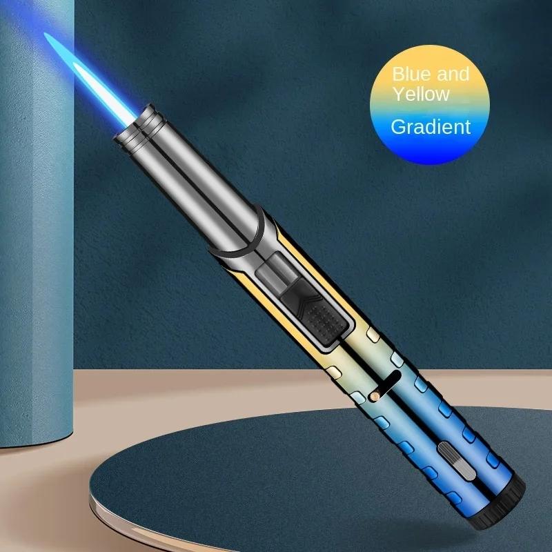 Metal Torch Windproof Lighter Refillable Pen Lighter Jet Flame Butane Lighter Kitchen BBQ Candle Camping Men's Gadget