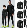 Ensemble Base Layer Athlétique de Compression Hommes Femmes Enfants Haut Manches Longues Pantalon Course Basketball Football Entraînement Fitness