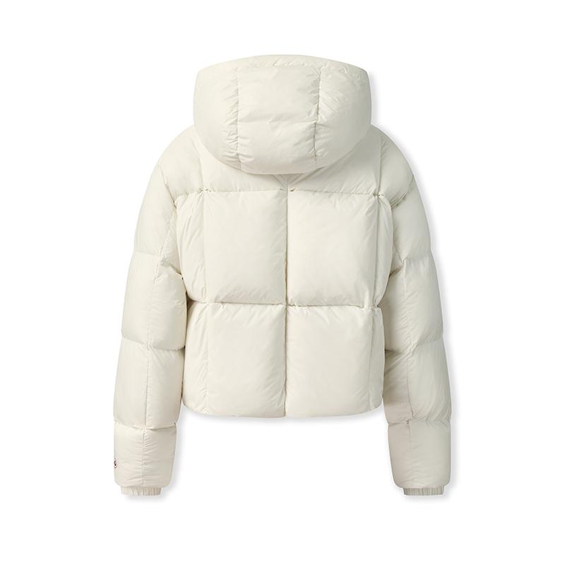 Fila Original Fashion Trendy Versatile Comfortable Casual Short Loose Warm Hooded Down Jacket Women Outerwear Cloud-Peak-White F11W549901FIV