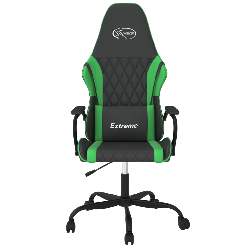 Gaming Chair Black and Green Synthetic Leather