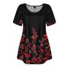 Ladies Round Neck Printed Short Sleeve Top Loose Casual Short Sleeved Plus Size Tops
