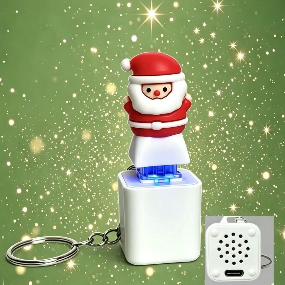 Santa Claus Christmas Fidget Button Keychain Sound Finger Button Clicker Xmas Gifts