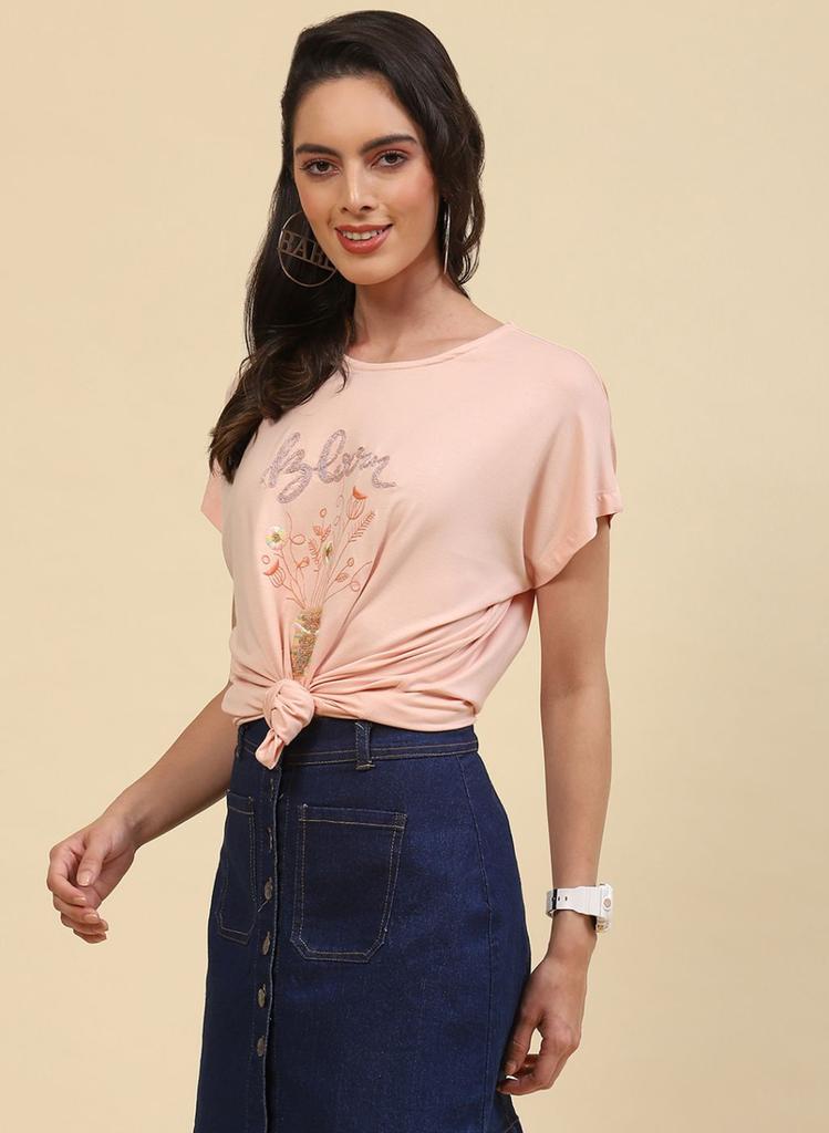 Monte Carlo Women Regular Fit Peach Top