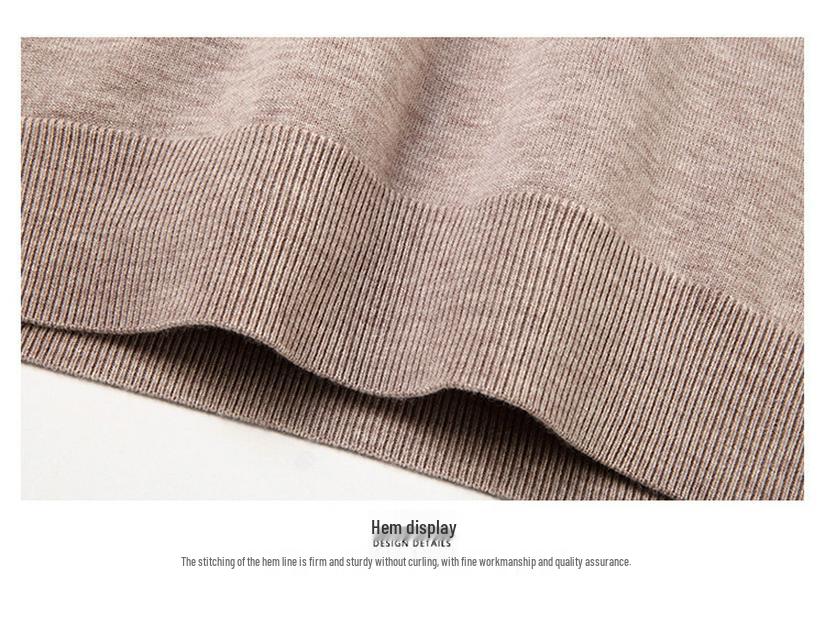 Men's Wool V-Neck Sleeveless Sweater - Solid Color Business Casual Knitwear for Spring and Autumn