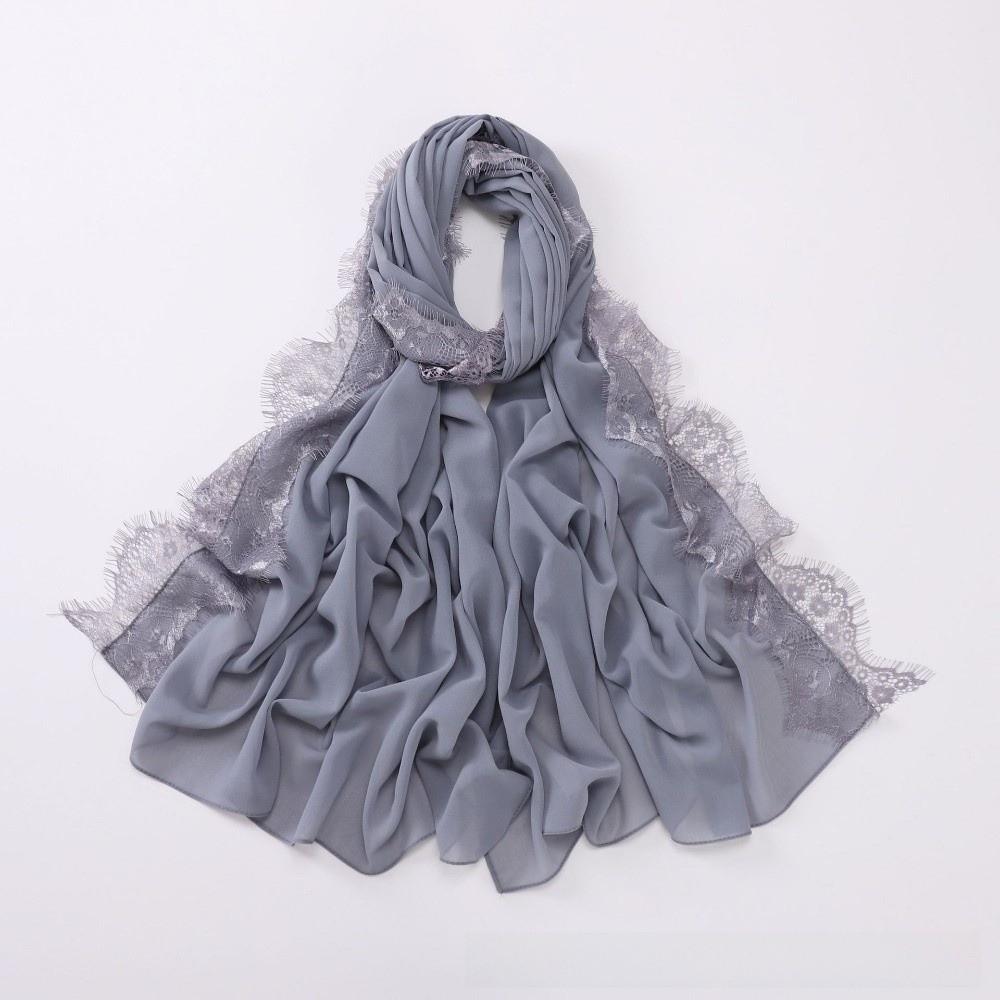 Solid Color Muslim Chiffon Jersey Hijab Soft Scarf Shawls Versatile Women Headscarf  Muslim