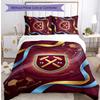 Set Lenzuola Stampato West Ham United Football 3 Pezzi, Comodo Set Copripiumino per Camera da Letto Amico della Pelle