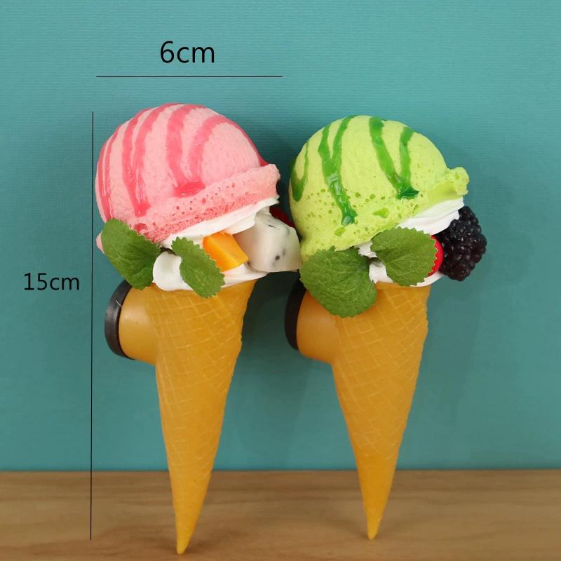 Simulation Ice Cream Model Decoration Fake Ice Cream Cone Food Mould Plastic Ornaments Window Sample Display Party Shooting Prop