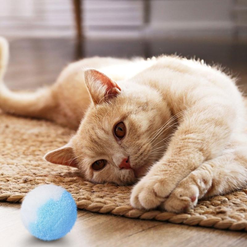 12 Pieces for Cat Ball Toys 1.8" 1.2" Small Plush Balls Colorful Kitten Chasing Balls Increasing Exercise for Indoor Cat