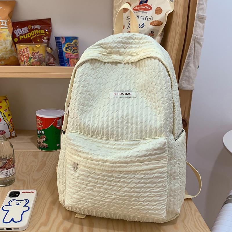 School Bag College Student Girl Primary School Student Solid Color Backpack Middle School Student High Quality Fashion Junior High School