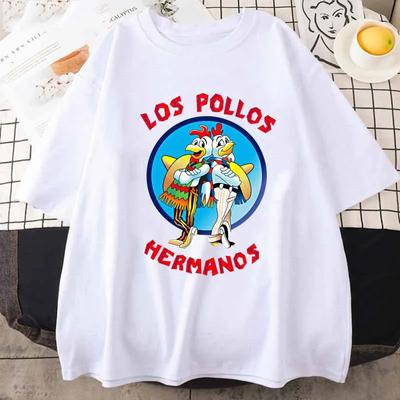 Camiseta Estampada Divertida LOS POLLOS Hermanos Moda Hombre Casual Manga Corta Verano Suelta Transpirable Camiseta Hermanos Pollo