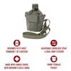 Bush Craft Inc. ROTHCO Canteen Cup Cover with Shoulder Strap for Camping and Survival (Olive)