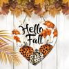 Autumn Harvest Festival “Hello Fall” Logo Pendant, Home Wall or Door Decoration, 2d Flat Wooden, Garden Decoration, Gifts for Friends and Family