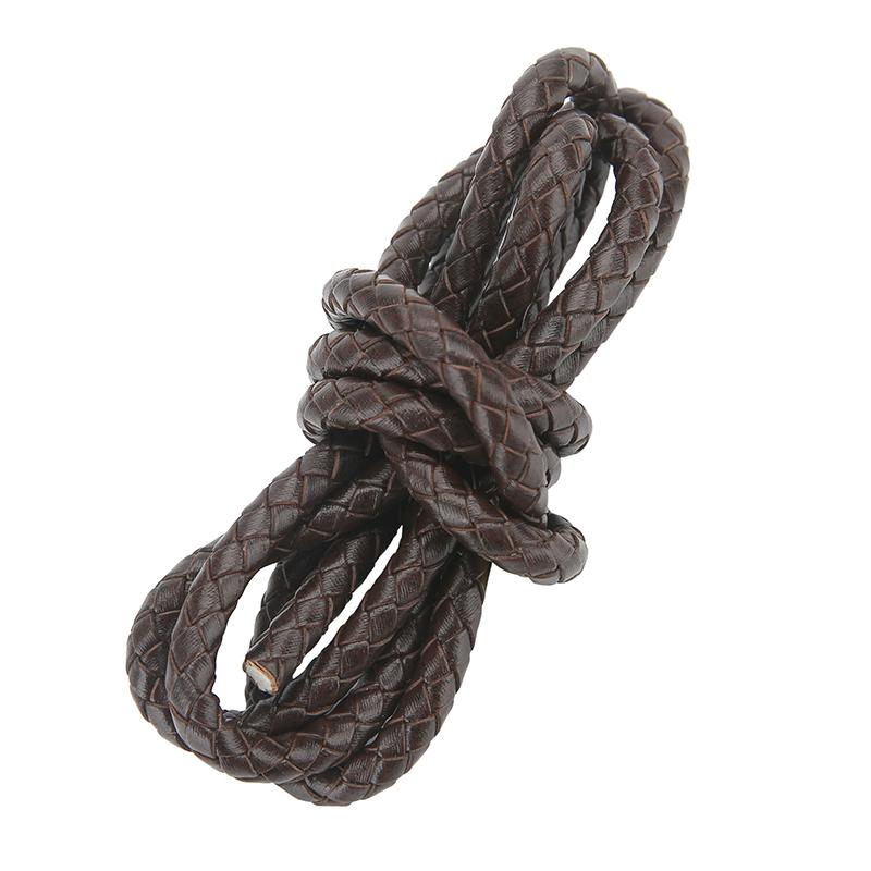 1/2 metru/balení Kulaté pletené šňůrky z pravé kůže 3/4/5/6 mm Vintage kožená šňůrka Pro výrobu kožených náramků a šperků