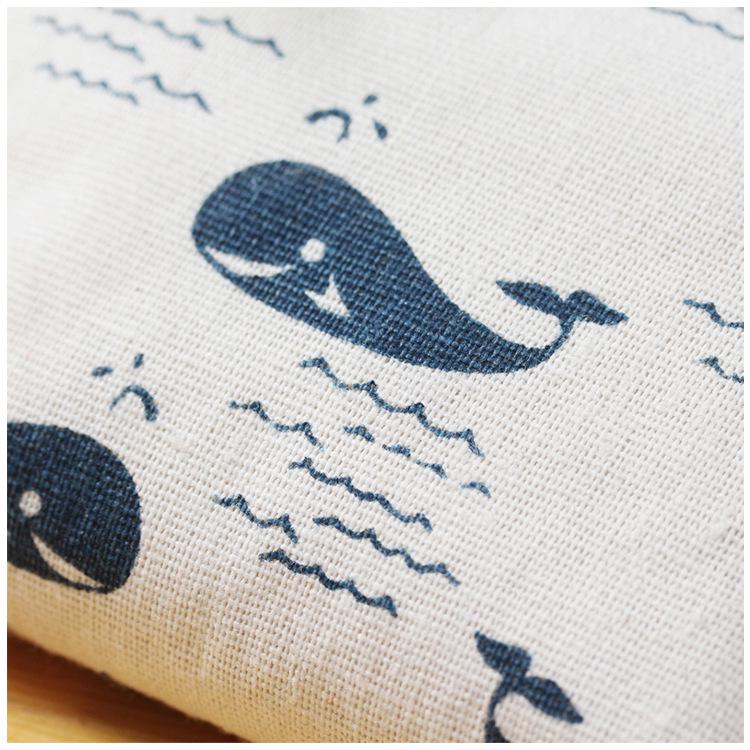 Retro Korean-Style Cotton & Linen Cartoon Coin & Card Canvas Bag