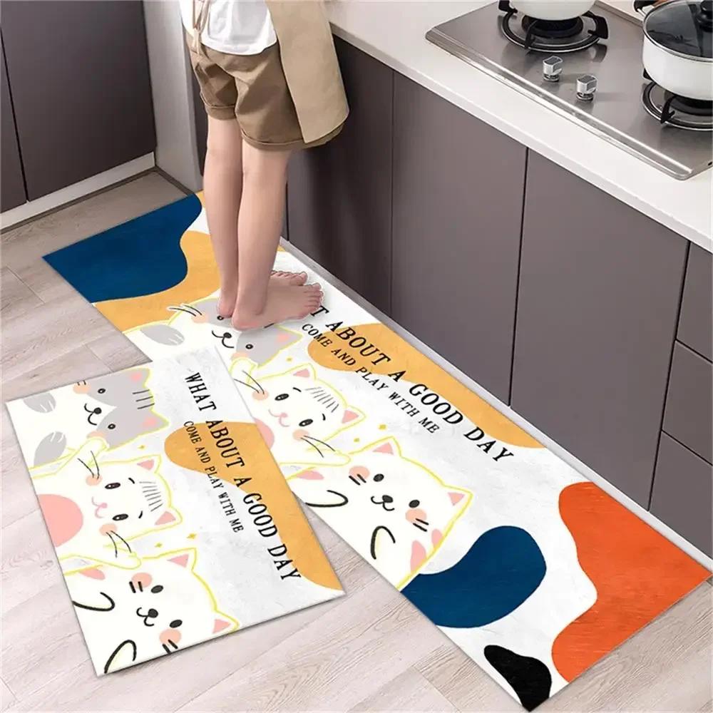 Kitchen Carpet Mats for Floor Bedroom Living Room Long Bedside Area Rug Soft Washable Carpet Anti Slip Bathroom Entrance Doormat