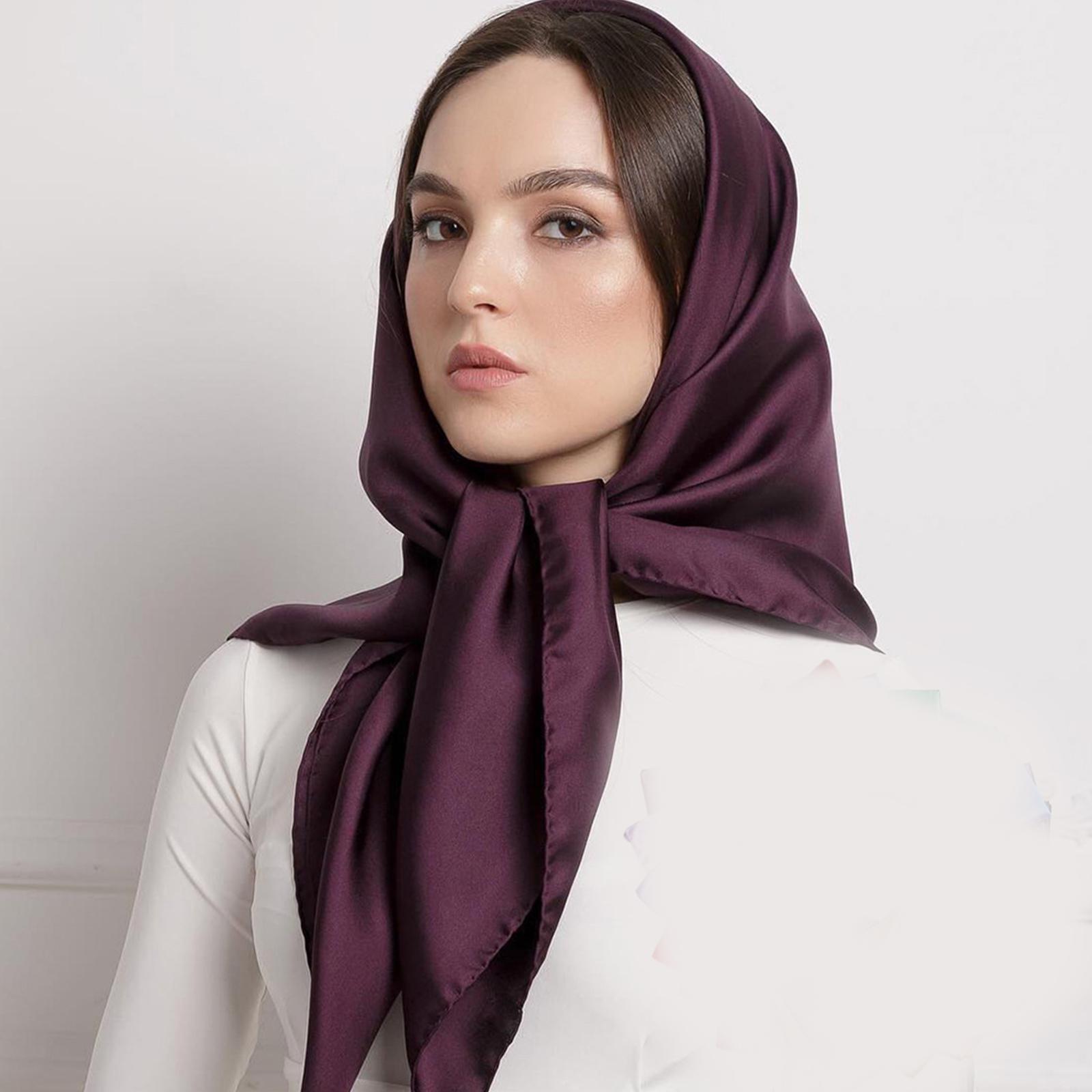 

Шелковый платок 90*90 см Шарф Топ Головные повязки Для Женщин Мода Четыре Сезона Аксессуары для Волос Хиджаб Фуляр Бандана Женский Головной Платок 90X90CM