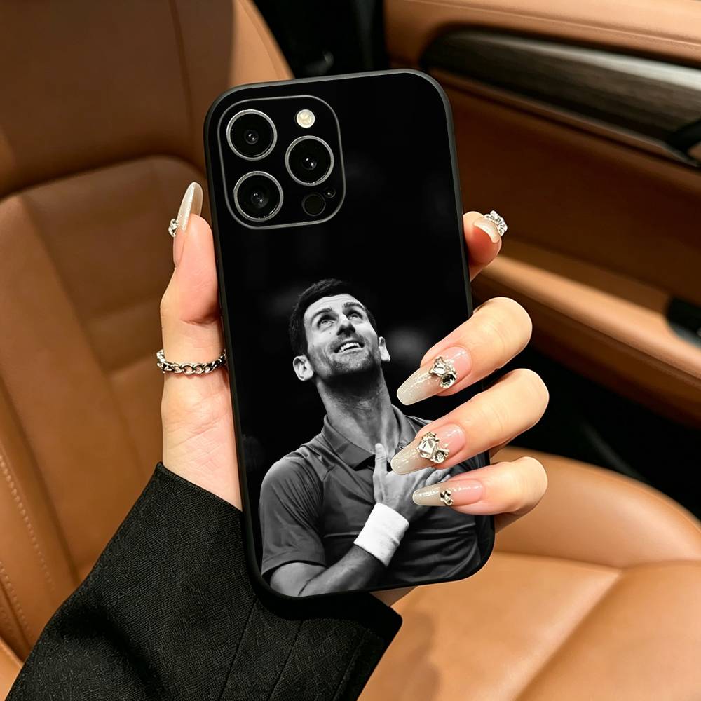 Tennis  GOAT  Novak Djokovic Phone Case For iPhone 17,16,15,14,13,12,11 Pro Max,16/15/14Plus,XS Soft Black Cover