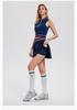 Women's Cross-Border Sleeveless Sports Vest and Short Sleeve Polo Tennis Outfit Set - Running & Fitness Yoga Wear Top