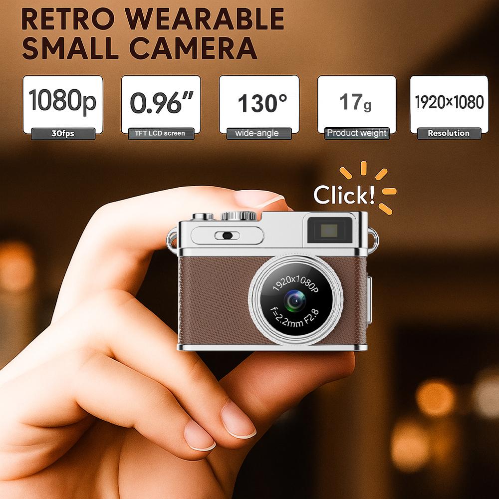 Retro Digital Camera - 1080P Video Recorder, LED Fill Light, 0.96-Inch IPS Screen, Portable Video Cam