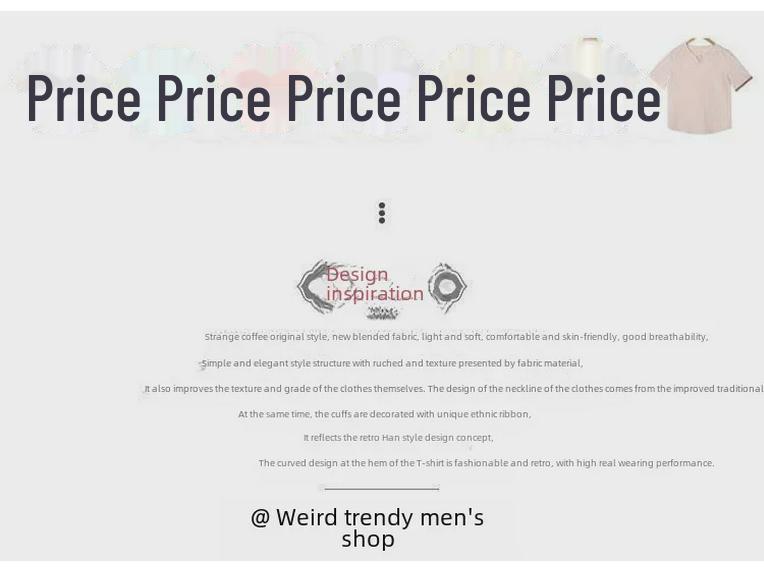 Herr Sommar Koreansk V-ringad Kortärmad Bomull Linne T-shirt - Andningsbar, Allsidig, Trendig Halvärm för Större Storlekar