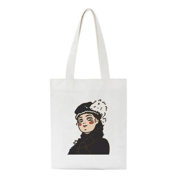 Nette Cartoon handgemalte Avatar Schulter Taschen Neue Koreanische Frauen Tasche Harajuku Casual Große Umhängetasche Mode Handtasche Geldbörse