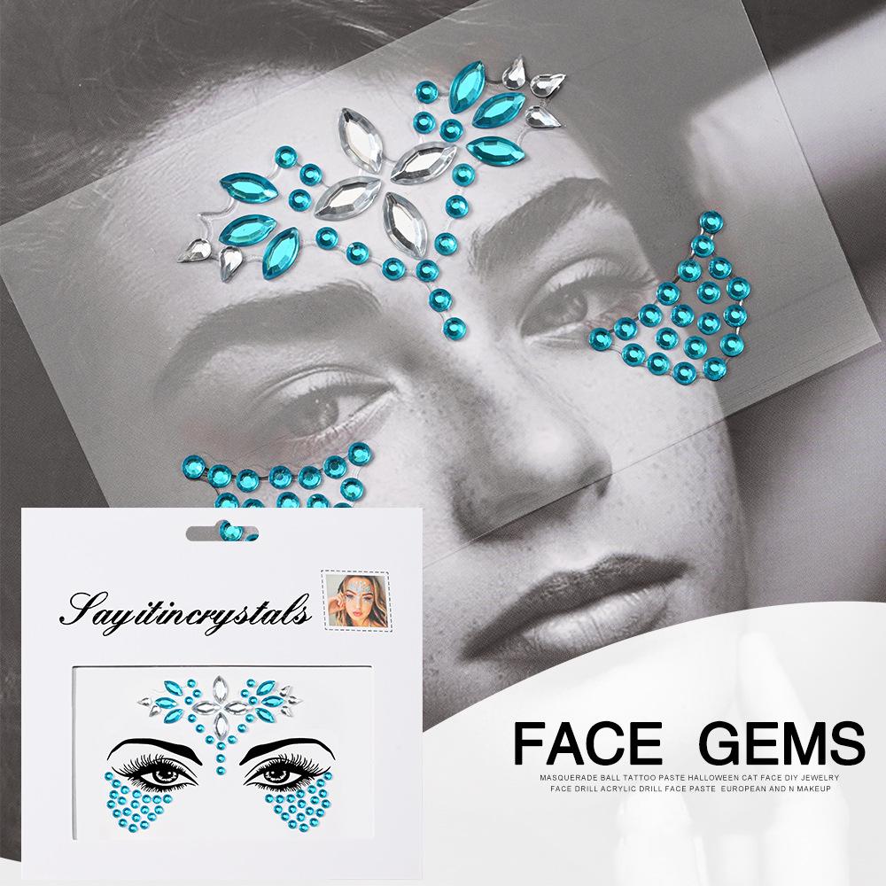 Eco-Friendly Masquerade Acrylic Face Diamond Stickers