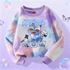 KPop Demon Hunters Long Sleeve Girls Trend Leisure Tops Anime Cartoon Spring Autumn Clothes Tie-dye Versatile Sweatshirt