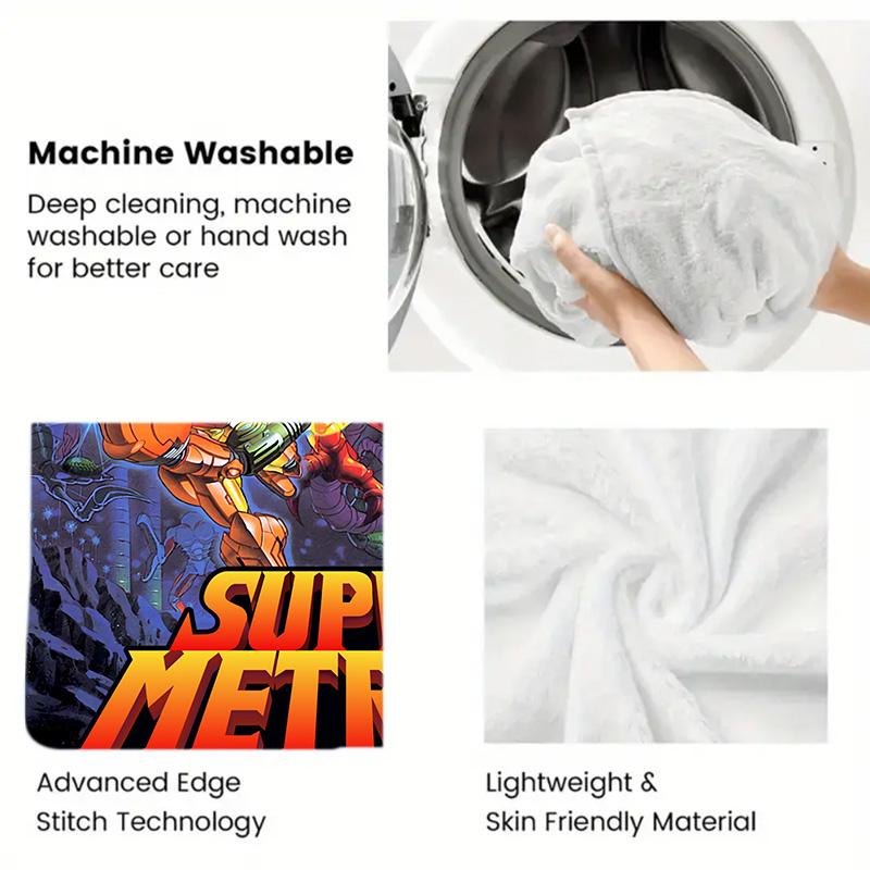 Super Metroid 2D Flat Pattern Flannel Blanket High quality All Seasons Warmth and Comfort Perfect for Christmas Gifts.SMT0917177