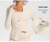Giacca da Corsa da Donna Slim Fit ad Asciugatura Rapida - Manica Lunga, Top Casual con Zip per Palestra e Yoga, Primavera/Autunno.