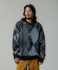 RUGGED HOUSE Brahms Argyle Hairy Wool Knit Navy