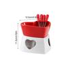 Chocolate Fondue Cup Heat-Resistant Non-Stick Warmer Ceramic Fondue Mug Set with 4 Forks for Cheese Marshmallow Dipping Dessert