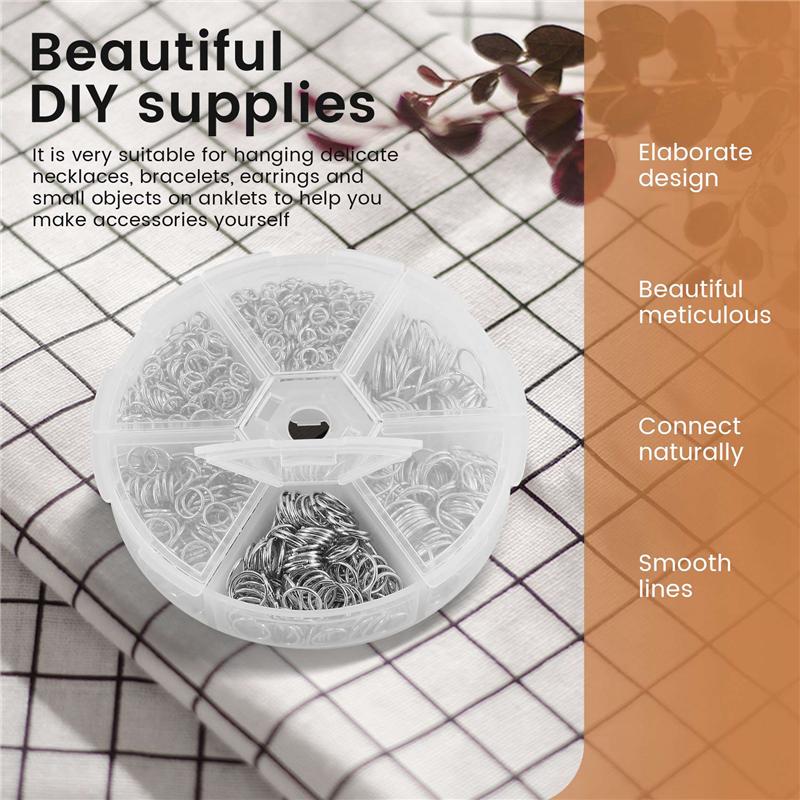 2025 Trend 1390Pcs O Ring Connectors Metal Open Jump Rings Set Metal Jump Rings For Jewelry Making Connectors