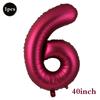 Giant 32 Inch Number Balloon Set Metallic Rose Red Foil Helium Balloon Kit DIY Happy Birthday Party Decor Kids Adult Anniversary