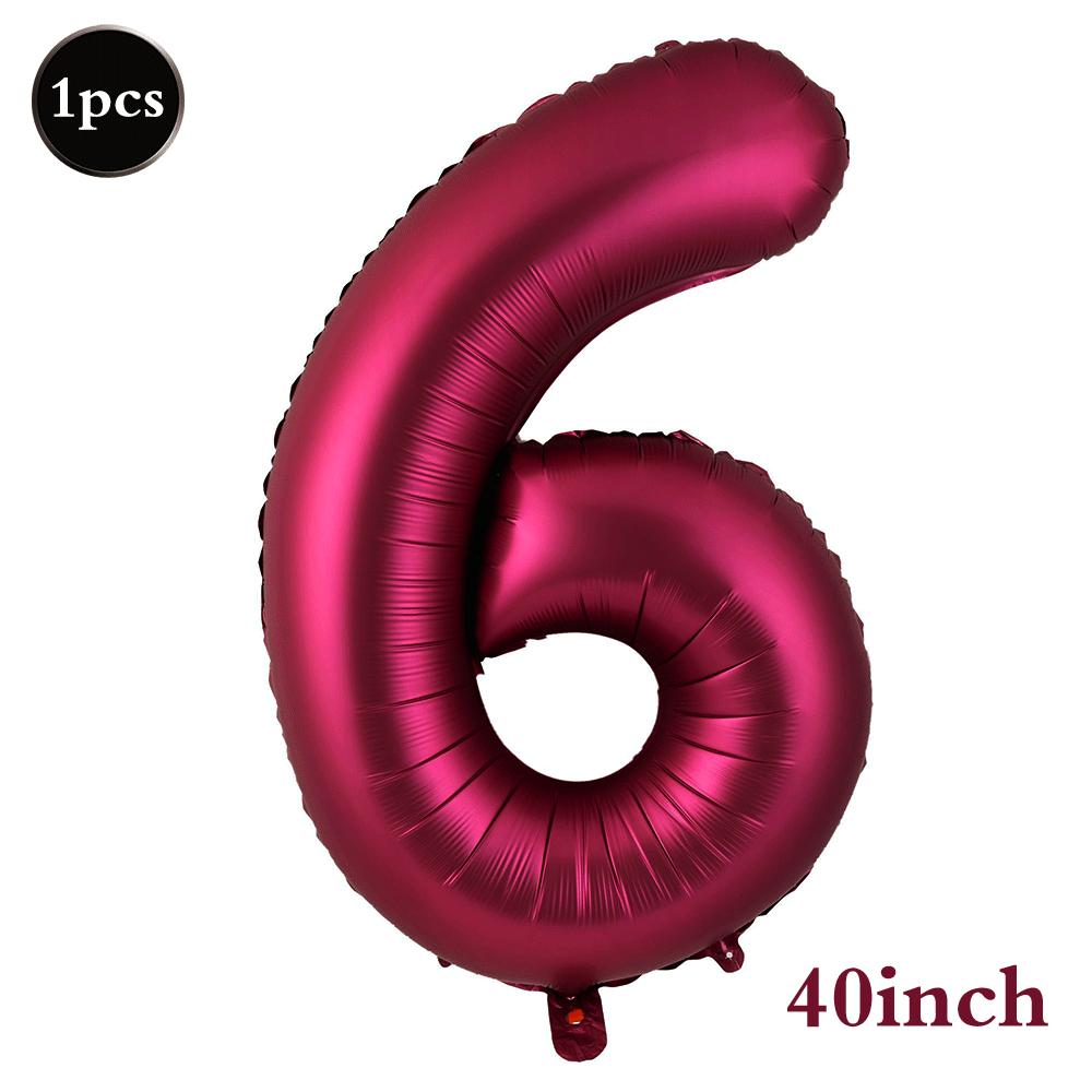 Giant 32 Inch Number Balloon Set Metallic Rose Red Foil Helium Balloon Kit DIY Happy Birthday Party Decor Kids Adult Anniversary