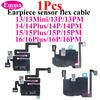 Câble Flexible Capteur de Proximité Lumière Oreillette avec Micro pour iPhone 16 15 14 13 Plus Pro Max Mini Haut-parleur d'Oreille Pièce de Rechange