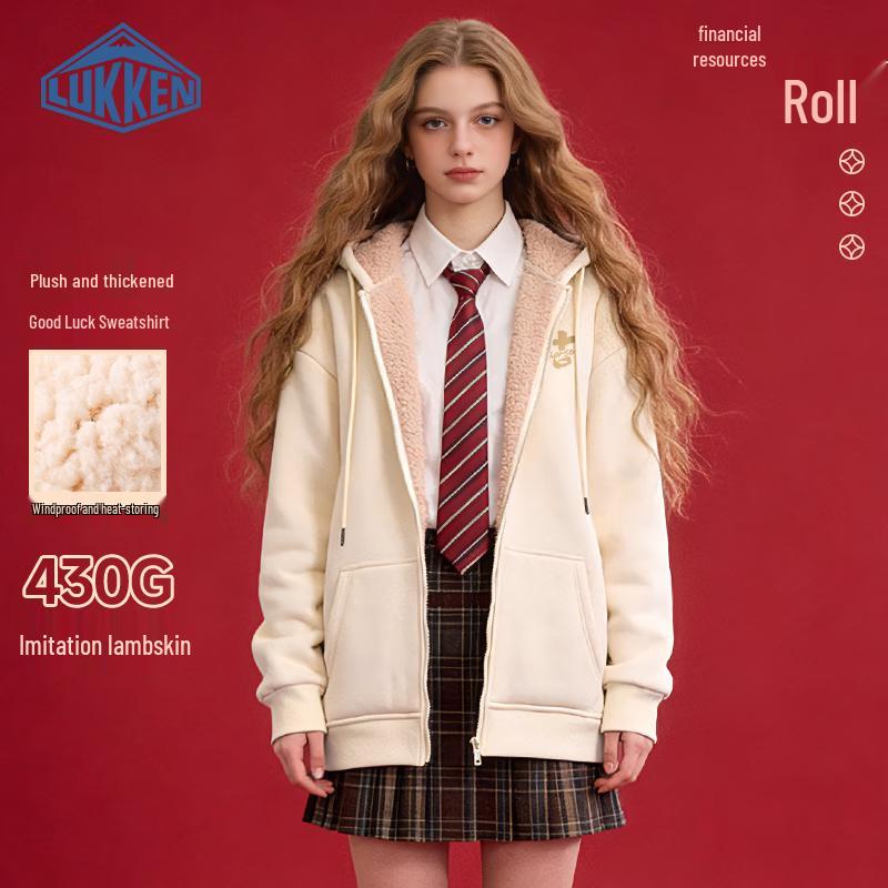 

LUKKEN Women s Hooded Fleece Cardigan Jacket with Auspicious Horse Motif 2XL