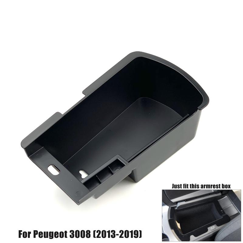 Automobile Armrest Storage Box For Peugeot 308 408 2008 3008 4008 5008 Center Console Container Storage Organizer Car Accessorie