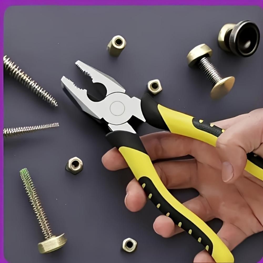 3-Piece Industrial Grade Steel Pliers Set, Electrician Special Wire Cutting Diagonal, Multifunctional Needle-Nose Hand Tools Kit