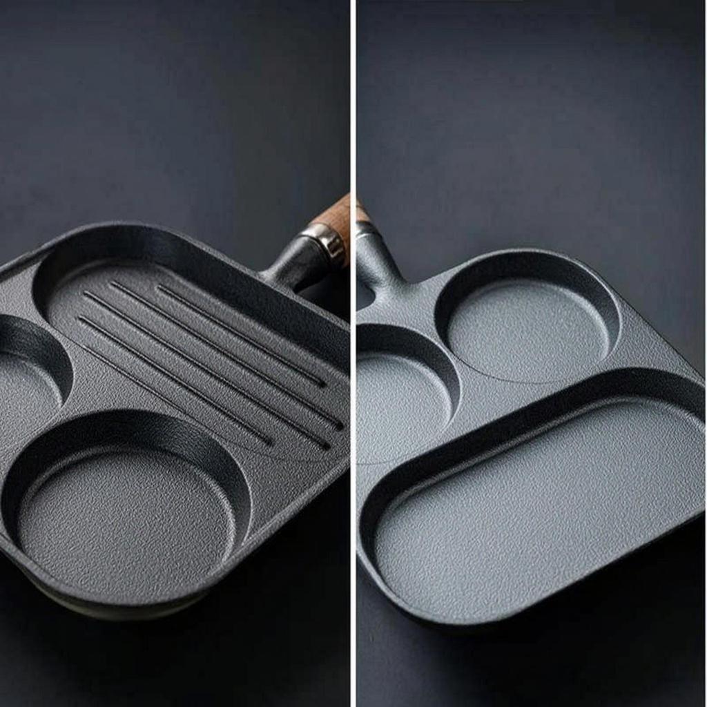 Cast Iron Pan with Wooden Handle Induction InductionreadySection PreSeasoned Breakfast Skillet