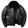 New Air Force Black Shearling Wool Fur Sheepskin Leather Jacket Men Genuine Leather Coat Warm Winter Clothing Motorcycle Jackets