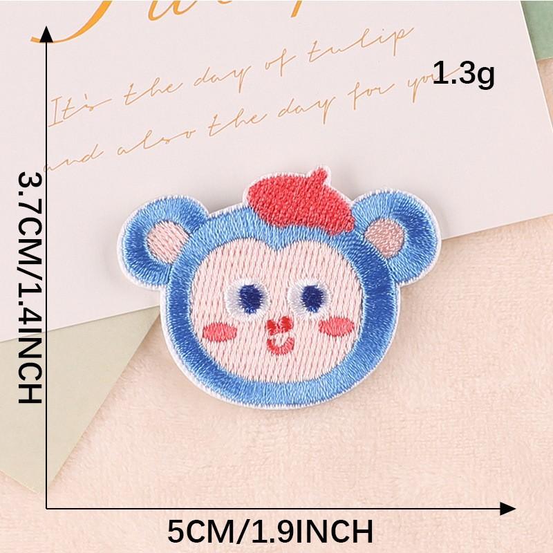 Original embroidery sticker embroidery label clothing accessories cute cartoon animal avatar badge handmade DIY patch cloth sticker