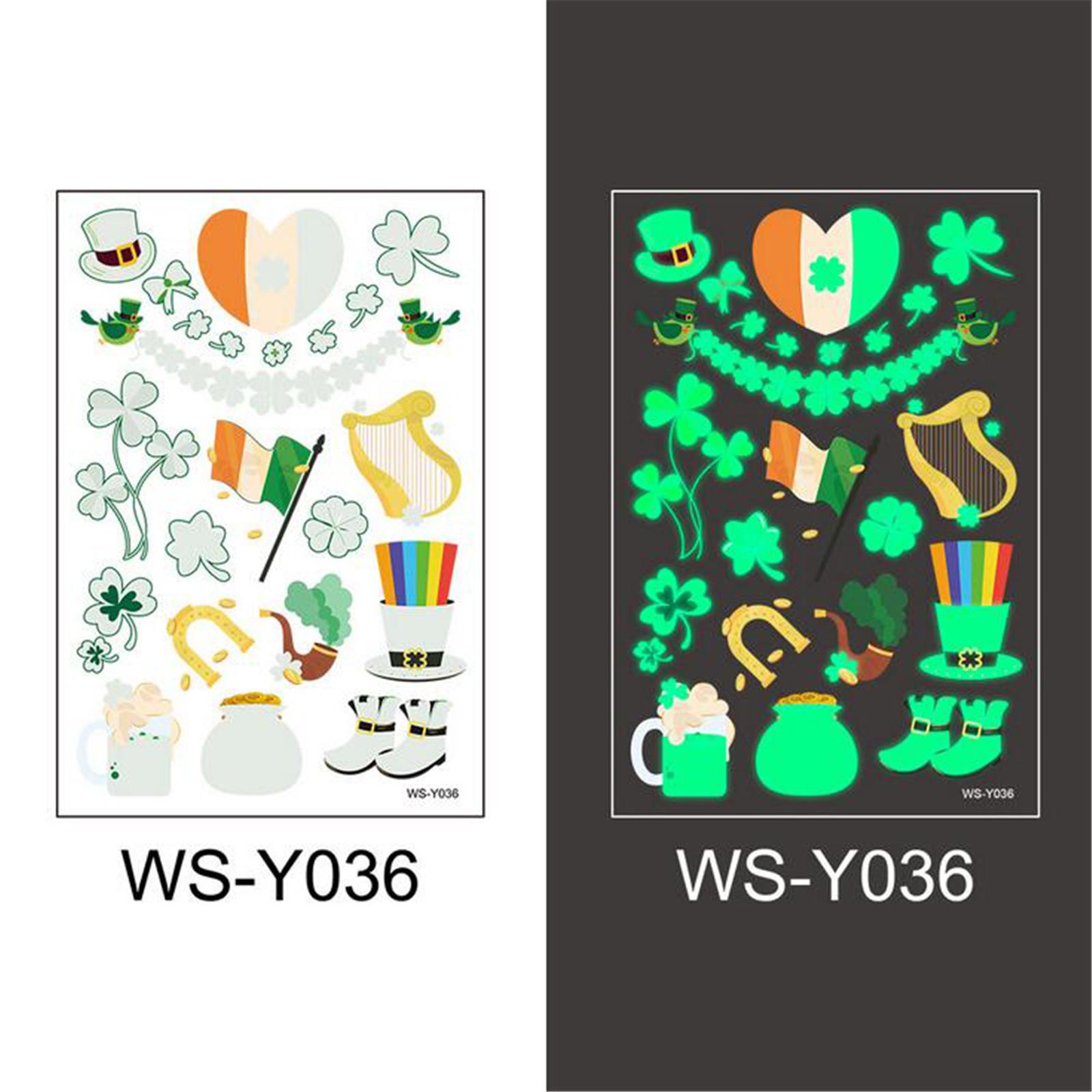 улица. Наклейка на День Святого Патрика Светящаяся флуоресцентная красочная ирландская наклейка