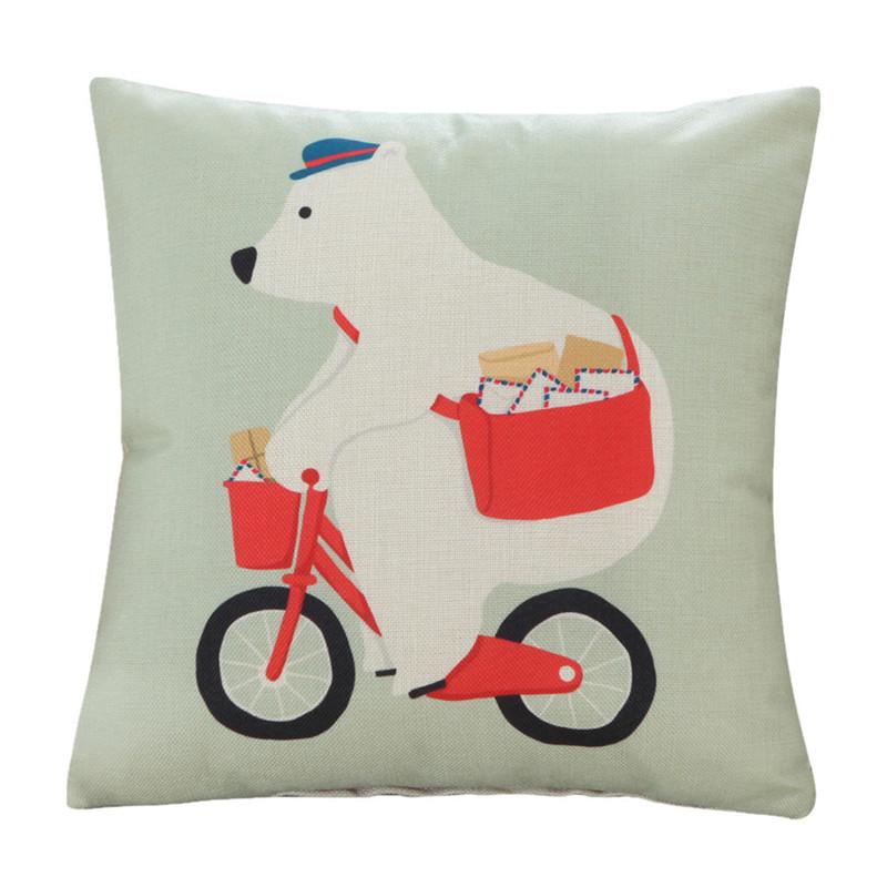45x45cm Personalized Cartoon Animal Printed Sofa Cushion Cover Home Living Room Throw Pillowcase Decoration