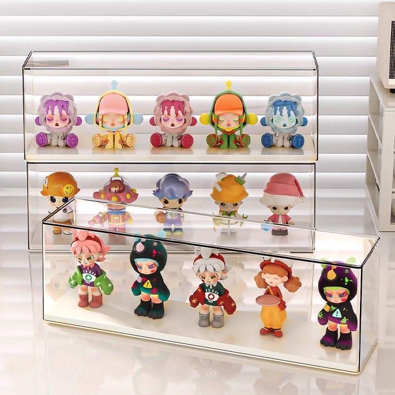 Action Figures Storage Box Acrylic Blind Box Doll Display Rack Stacktable Doll Toy Storage Box Transparent Doll Showing Cabinet