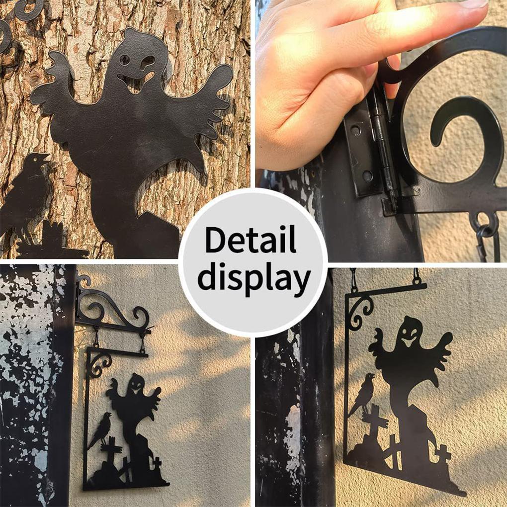 Klassisches Hexen-Silhouette Metall Gartenschild – Langlebiges Und Exquisites Handwerk Garten Eckschild