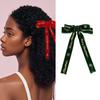 Sweet Bow Hair Accessory Red Velvet Ribbon Headdress Four Seasons Christmas Hair Clip  Daily