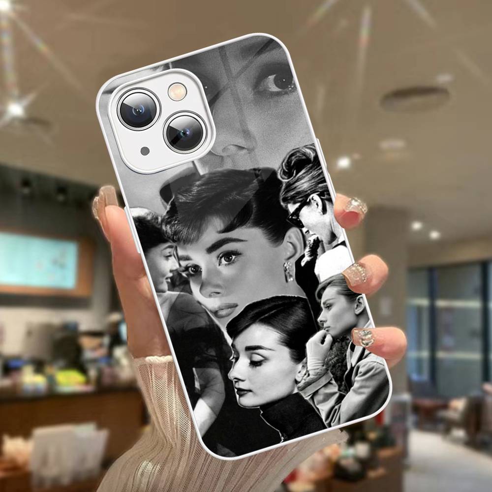 Actress A-Audrey H-Hepburn For IPhone 14 13 12 Mini 11 Pro XS Max X XR 14 Plus Tempered Glass Cover