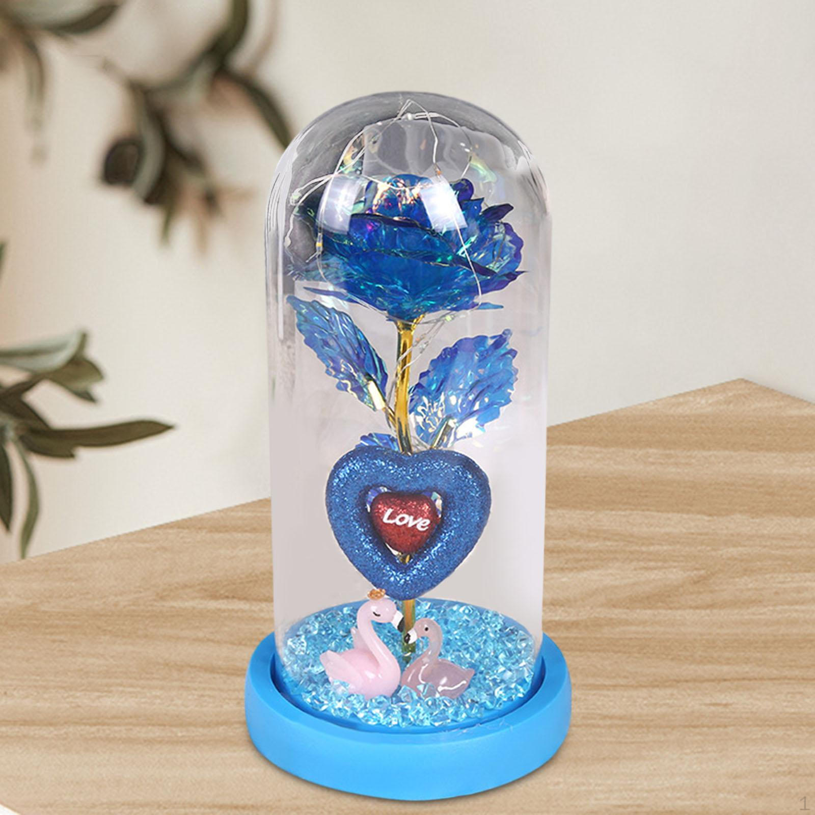 

Стеклянный подарок в виде розы, декор ко Дню святого Валентина, вечно прикроватный светильник, вечный покрытый