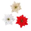Poinsettia Christmas Flower Ornaments for Tree Decorating